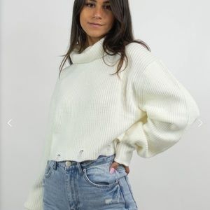 Cropped turtleneck sweater